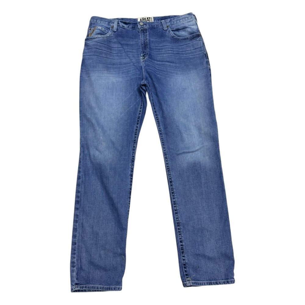 ARIAT Denim Relaxed Boot Cut Western Cowboy Casual Blue Jeans Mens 44x38